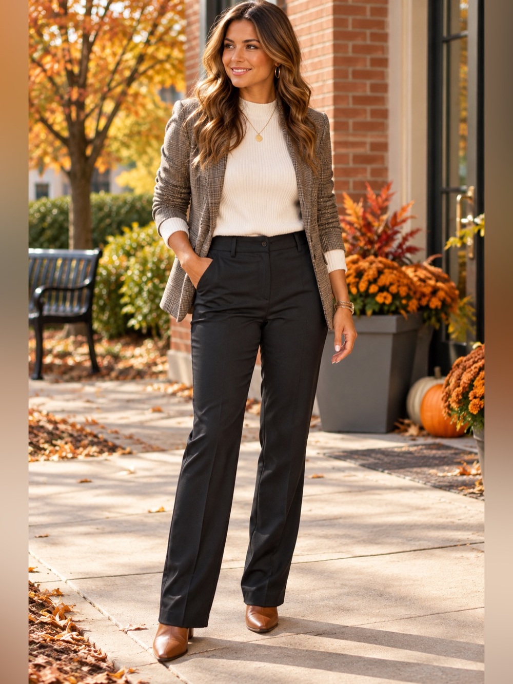 Van Heusen Women’s Black Dress Pants Straight Leg Career Business Casual
